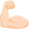 Flexed Biceps - Light emoji on Messenger